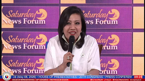 House Committee on Justice Chairperon Gerville Luistro at the Saturday news Forum, 9 May. (Photo Screenshot from: House of Representatives | YouTube)