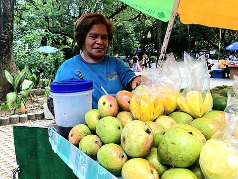LUZ Balana watches over her fruit cart in Quezon City, where years of selling mangoes have ripened into a story of quiet sacrifice and motherhood.