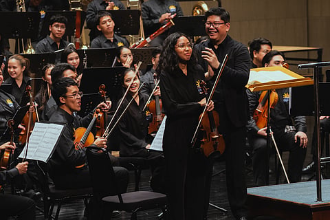 CCP Scholar Kaya Mendoza performs with the Orchestra of the Filipino Youth in its New Worlds, New Horizons concert in August 2025.