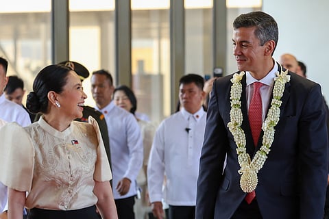 RED carpet arrival Paraguay President Santiago Peña Palacios arrives at NAIA Terminal 1 for his official state visit to the Philippines. He was welcomed by Trade Secretary Cristina Roque. 