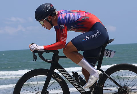 KYEONG Ho Min of the Seoul Cycling Team survives the punishing heat to rule the individual time trial Stage 13 of the MPTC Tour of Luzon 2026 in Lingayen, Pangasinan on Tuesday.