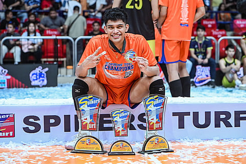 JUDE Garcia of Criss Cross gets another trophy as he emerged with the MVP plum in the 2nd Pilipinas Live PVL Press Corps Awards Night on 30 May at Novotel Manila Araneta City.