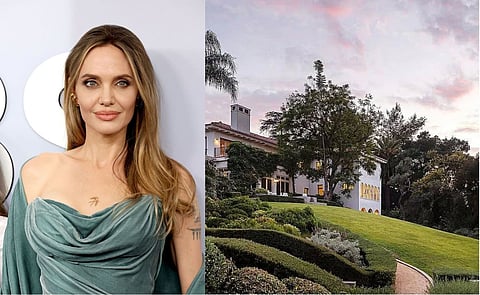 Angelina Jolie (left), Her property in Los Angeles (right)