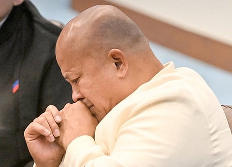 SENATOR Ronald ‘Bato’ Dela Rosa finds a consoling buddy in Senator Bong Go.