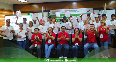 The Department of Agrarian Reform (DAR) - Pampanga successfully conducted the distribution of Certificates of Condonation with Release of Mortgage (COCROM) for Agrarian Reform Beneficiaries (ARBs) from the municipality of Mexico, Wednesday morning, 13 May, at the DAR Provincial Office in Del Pilar, San Fernando City, Pampanga. (Photo from DAR Pampanga)