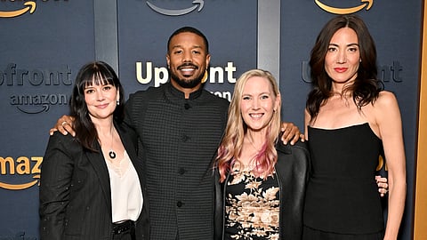 Meredith Averill, Michael B. Jordan, author Rebecca Yarros and Lisa Joy.