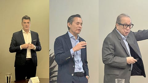 COURSERA general manager for enterprise Anthony Salcito (left), iPeople president Fred Ayala (middle), and iPeople chairman and CEO Dr. Reynaldo Vea (right) discuss how micro-credentials, AI, and lifelong learning are reshaping education and redefining what it means to be ‘job-ready’ in the digital economy.