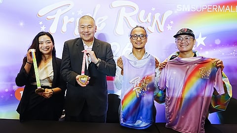 SAPPE Philippines country marketing division manager Patricia Domingo, SM Supermalls executive vice president Joaquin San Agustin, RUNRIO president Rio de la Cruz, and PANTAY chairperson Thysz Estrada are expecting a huge turnout when the RUNRIO Pride Run 2026 unwraps next month.