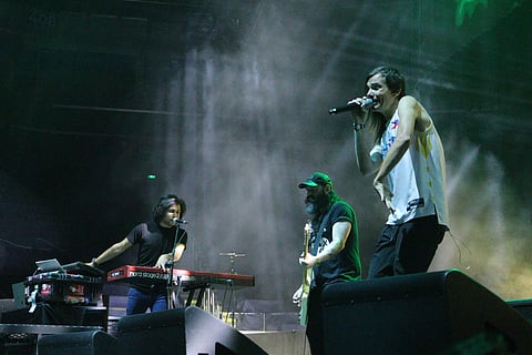 THE Red Jumpsuit Apparatus performing at the Playback Music Festival.