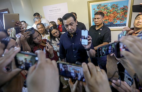 Senator Antonio Trillanes III outside the Senate Session Hall.