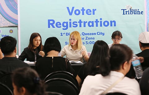 (May 16 2026)  People queuing for voter registration at SM North Edsa in Quezon City on Saturday may 16 2026, a day before the COMELEC  May 18 deadline for registration for the 2026 Barangay and Sangguniang Kabataan Elections BSKE. The Commission reminded the public to register and update their voter records before the deadline to avoid the last minute rush. Photo/Analy Labor