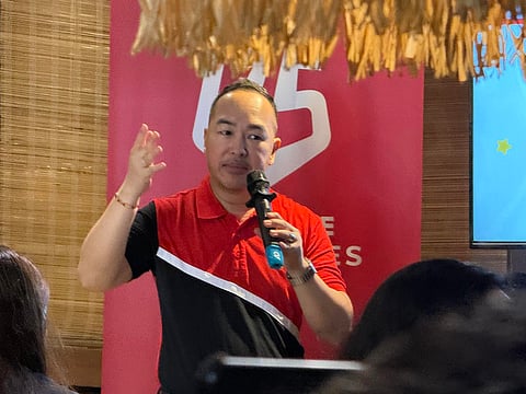 BPI Head of Digital Partnerships and Ecosystems Eric Faustino speaks at VYBE and M Lhuiller's partnership launch for the media on Thursday, 14 May at Sarsa Kitchen + Bar in Makati.