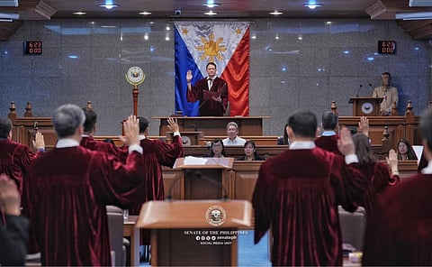 The Senate convening as an impeachment court during the first impeachment of Vice President Sara Duterte in 2025