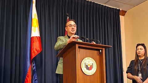 Senate President Alan Peter Cayetano in a press conference prior to the impeachment trial on Monday.