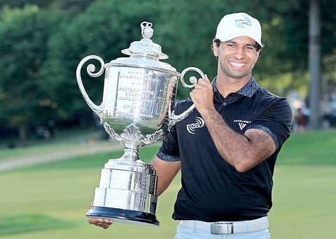 AARON Rai catches fire in the last eight holes to emerge as the first Englishman to rule the PGA Championship since 1919. 