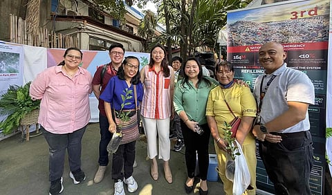 From L to R: PCX Solutions Senior Manager for EPR and Projects, Athalie Reyes; Nutriasia Corporate Marketing Head James Lim, Sari-Sari Store Owner Coraon Corneja, Mayor Lani Cayetano, ReCirca Founder and CEO, Ces Rondario, Sari-Sari Store Owner  Ellen Austria, and Taguig City Environment and Natural Resource Office –Chief of Admin and Operations, Phillip Carl Catigay.