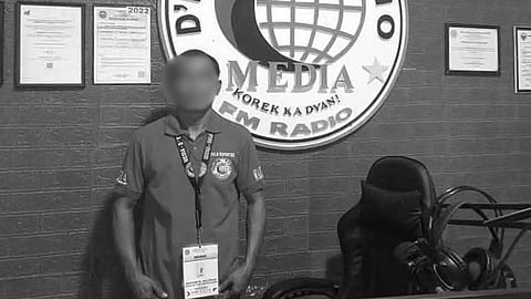 Photo of radio announcer Nestor Micator of D'Empire FM stationed in Poblacion Pikit, Cotabato.