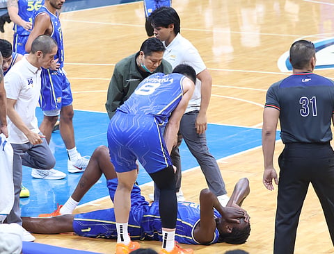 TNT Tropang 5G suffer a big blow in their title hopes after prized import Bol Bol suffered a conference-ending ankle injury against Meralco in Game 2 of their best-of-seven semifinal series in the PBA Commissioner’s Cup.