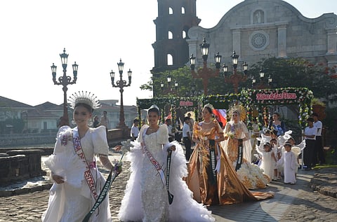2026 Miss Philippines Earth delegates with reigning queen Joy Barcoma revive the tradiitonal Flores de Mayo
