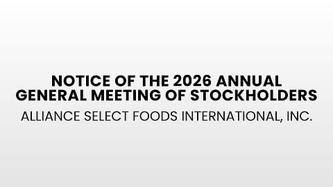 Alliance Select Foods International, Inc.
- Notice of the 2026 Annual General Meeting of Stockholders