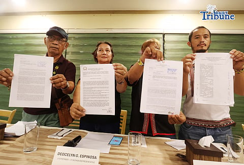 (May 26 2026) Members of the Indiginous Mandaya-Manobos tribe of Davao Oriental show a a complaint letter on Tuesday May 26 2026, filed at the Ombudsman against Atty. Generoso Aguio, CESO III, DIRECTOR IV of the National Commission on Indigenous Peoples for alleged corrupt practices. The tribe claimed that they have yet to receive PhP19 million pesos worth of mining royalties because Aguio is purportedly usurping their IP organization and replacing it with more of his favored people. They are appealing to NCIP Chairperson Nancy Catamco to take action and put an end to corrupt practices in Region XI. Photo/Analy Labor