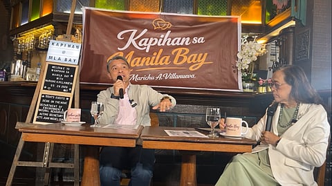DENR Secretary Juan Miguel Cuna  speaking at the Kapihan sa Manila Bay with Marichu A. Villanueva, Wednesday, 27 May. (Photo screenshot from Kapihan sa Manila Bay)