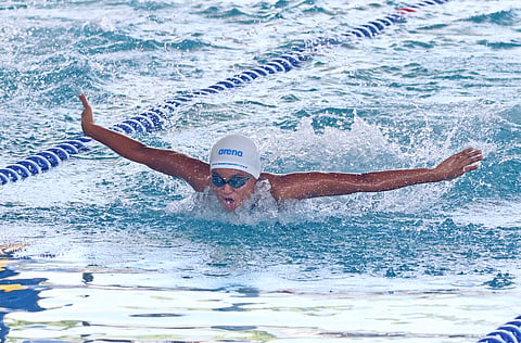 CHARLES Boneo of CALABARZON shows his might en route to posting 27.77 second to complete a record-breaking performance in the elementary boys’ 50m butterfly event of the 2026 Palarong Pambansa swimming competition in Agusan del Sur on Wednesday.