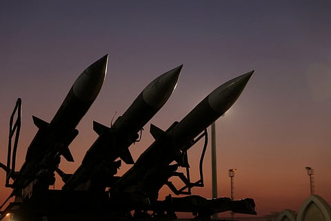 Iranian missiles are displayed at the Islamic Revolutionary Guard Corps(IRGC) Aerospace Force Museum in Tehran, Iran, November 12, 2025. 