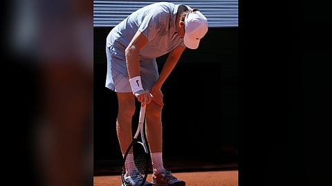 JANNIK Sinner struggles with an illness that led to a 3-6, 2-6, 7-5, 6-1, 6-1 loss to world No. 56 Juan Manuel Cerundolo in the second round of the French Open men’s singles event.