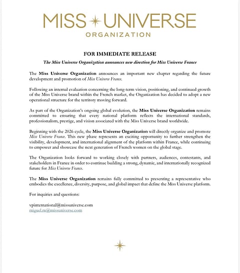 Miss Universe France enters new chapter