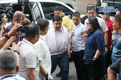 Senator Jinggoy Estrada arrived at the Sandiganbayan last Friday 29 May 2026, to post bail after the Sandiganbayan issued an arrest warrant issued by third Division in relation to the graft charges, facing over alleged kickbacks in the flood control scandal.