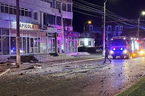Drone hits Romania apartment block, draws outrage