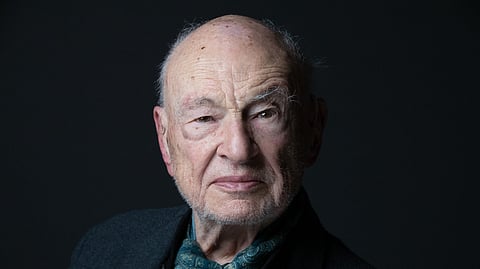 French sociologist and philosopher Edgar Morin poses during a photo session in Paris. The French sociologist and philosopher Edgar Morin, a major figure in France's intellectual life, died on May 29, 2026, at the age of 104, AFP learned from his wife on May 30, 2026.