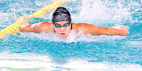 SWIMMER Patricia Mae Santos of the National Capital Region shows the way with seven gold medals in the 66th Palarong Pambansa that officially ended Sunday in Prosperidad, Agusan del Sur.