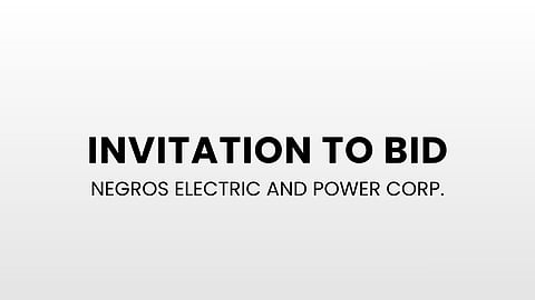 Invitation to Bid: Negros Electric and Power Corp.