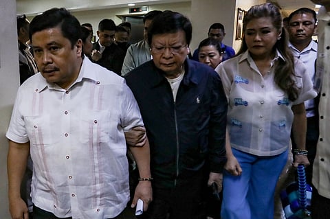 Tensions at the third highest office of the country rises as Senator Jingoy Estrada voluntarily surrenders to CIDG after his press briefer on Monday, 1 June, 2026 in Pasay City for plunder. Estrada was seen accompanied by Senator Allan Peter Cayetano on his way to CIDG. | Aram Lascano