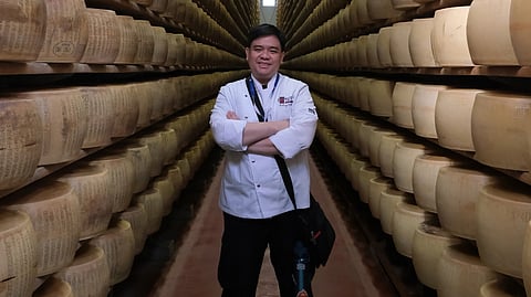 CHEF Kevin Ereneta at the Parmigiano Reggiano Quatro Madone in Italy.