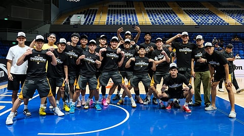 THE UST Growling Tigers display their readiness for the UAAP after beating the NU Bulldogs, 94-85, to conquer the NSAC 2026 College Basketball Campus Tour on Sunday.