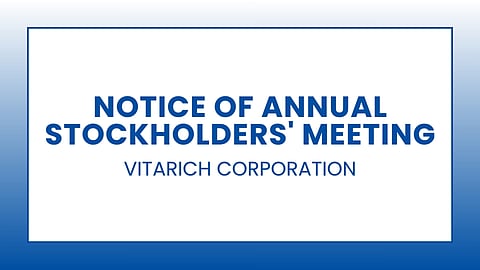 Vitarich Corporation: Notice of Annual Stockholders' Meeting