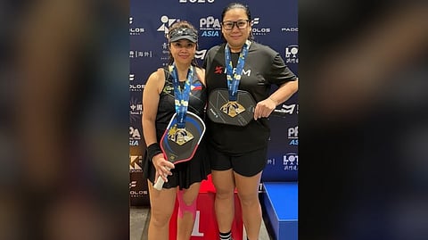 BIEN Zoleta and Jessica Agra emerge victorious in the women’s doubles 35+ category in the PPA Asia 500 Macao Open on Sunday at the Venetian Macao in Macau.