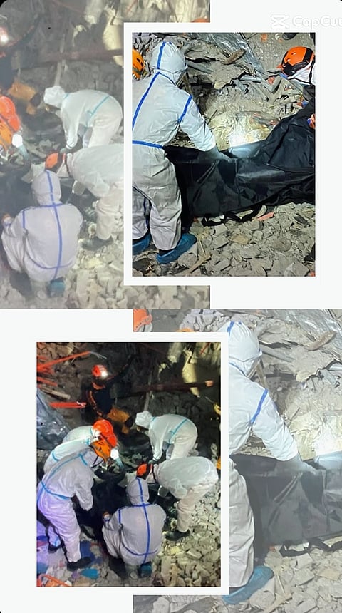 Responders recover the 17th victim from collapsed structure in Angeles City on June 2. 