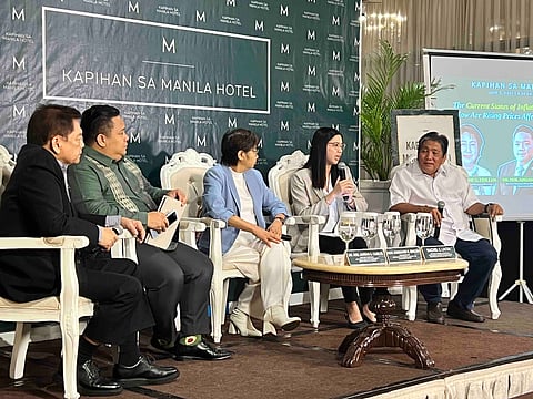 Rachel Lacsa, assistant national statistician of the Philippine Statistics Authority (4th from left) explains why the country's inflation rate is not expected to breach double-digit this year. 