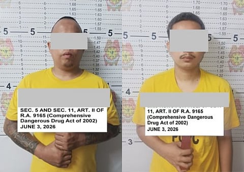 The arrested drug suspects in Del Monte, Quezon City buy-bust operation on Wednesday, June 3. (Photo from Masambong Police Station/QCPD)