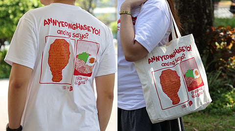 THE Bonchon x Linya-Linya collection features a graphic shirt and tote bag.
