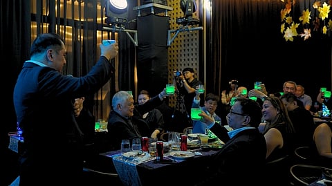 GOOD vibes and gratitude filled the night, Dean Divina raises a toast with family and friends