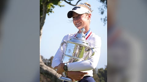 NELLY Korda smiles after pulling off a dramatic one-shot victory in the US Women’s Open on Sunday.