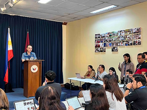 Senator Alan Peter Cayetano faces members of the media on Monday.