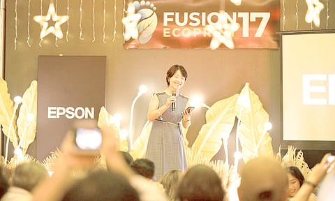 EPSON Philippines president and director Masako Kusama leads Fusion 17 in Discovery Samal, highlighting the company’s sustainability initiatives, energy-efficient technologies and environmental partnerships under its Engineered Future 2035 vision.