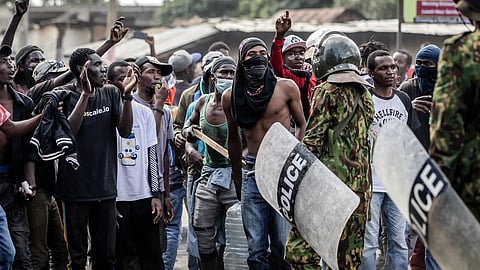 One killed as Kenyan protests at US Ebola centre turn violent