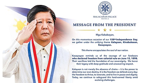 128TH Independence Day: Message from the President